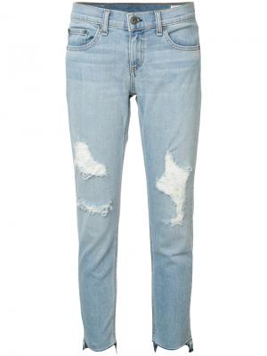 Рваные джинсы скинни Marina Rag & Bone. Цвет: синий