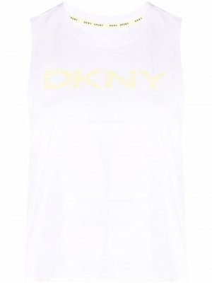 Топ без рукавов с логотипом DKNY. Цвет: белый