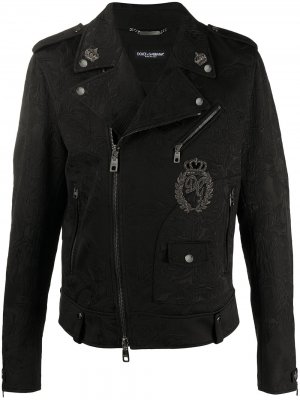 Байкерская куртка с нашивкой Dolce & Gabbana. Цвет: черный