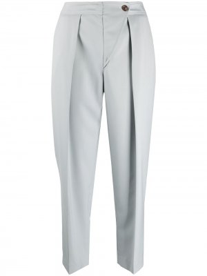 Укороченные брюки со складками на талии See by Chloé. Цвет: серый