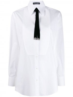Рубашка с бантом Dolce & Gabbana. Цвет: белый