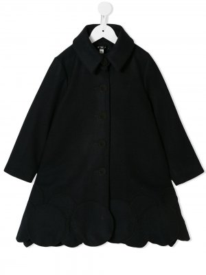 Пальто с декорированным подолом Owa Yurika. Цвет: черный