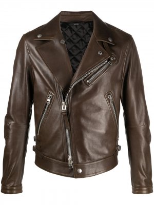 Байкерская куртка на молнии TOM FORD. Цвет: коричневый