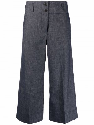Cropped wide-leg trousers PAUL SMITH. Цвет: синий