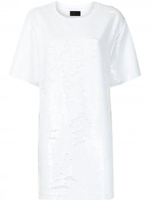 Платье-футболка Romy с пайетками RtA. Цвет: белый