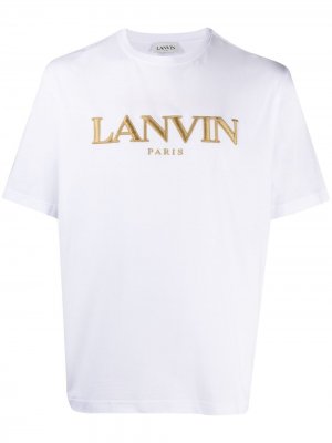 Футболка с вышитым логотипом LANVIN. Цвет: белый
