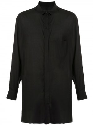 Рубашка оверсайз с длинными рукавами Yohji Yamamoto. Цвет: черный