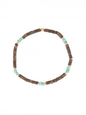 Браслет с бусинами из бирюзы Nialaya Jewelry. Цвет: коричневый
