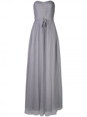 Длинное платье с драпировкой Marchesa Notte Bridesmaids. Цвет: синий