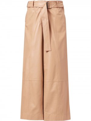 Расклешенные укороченные брюки с завышенной талией Jason Wu. Цвет: коричневый