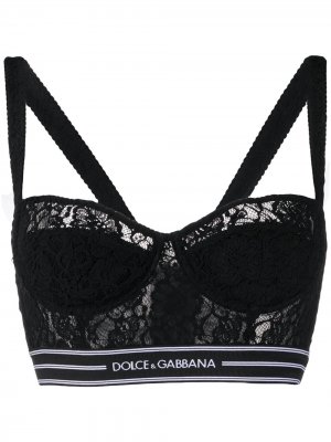 Кружевной топ-бралетт Dolce & Gabbana. Цвет: черный