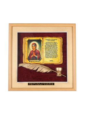 Панно большое Богородица Семистрельная Urazaev shop. Цвет: светло-коричневый