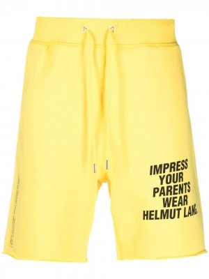 Спортивные шорты с надписью Helmut Lang. Цвет: желтый