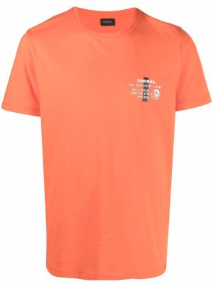 Logo-print cotton T-shirt Diesel. Цвет: оранжевый