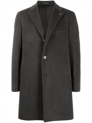 Однобортное пальто с логотипом Tagliatore. Цвет: серый