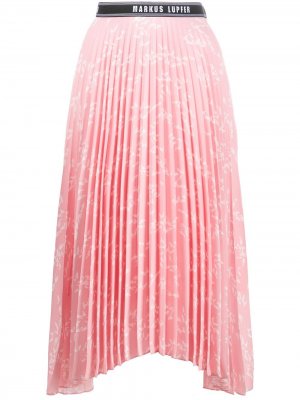 Плиссированная юбка миди Naomi Markus Lupfer. Цвет: розовый