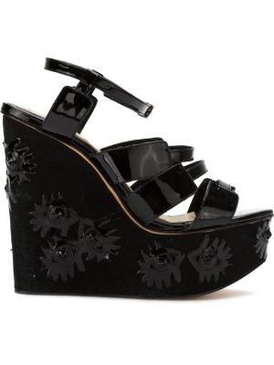 Platform suede sandals Andrea Bogosian. Цвет: чёрный