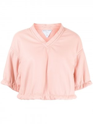 Укороченная футболка Bottega Veneta. Цвет: розовый