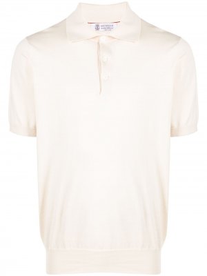 Однотонная рубашка поло на пуговицах Brunello Cucinelli. Цвет: нейтральные цвета
