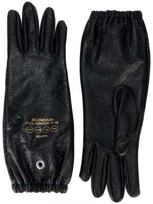 Перчатки из кожи ягненка Balenciaga. Цвет: чёрный