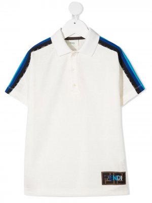 Рубашка поло с логотипом Fendi Kids. Цвет: нейтральные цвета