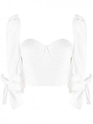 Блузка с вырезом в форме сердца Elisabetta Franchi. Цвет: белый