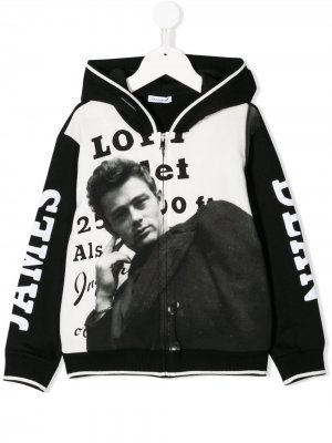 Куртка с принтом James Dean и капюшоном Dolce & Gabbana Kids. Цвет: черный