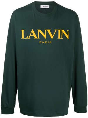 Топ с длинными рукавами и логотипом LANVIN. Цвет: зеленый