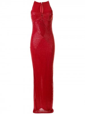 Вечернее платье Ainsley с вырезом халтер Rachel Gilbert. Цвет: красный
