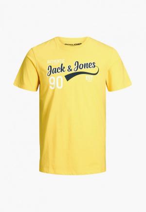 Футболка Jack & Jones. Цвет: желтый