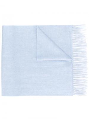 Широкий шарф тканого дизайна N.Peal. Цвет: синий