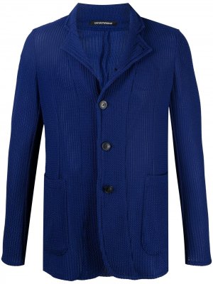 Однобортный пиджак Emporio Armani. Цвет: синий
