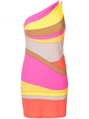 Платье в полоску с открытыми плечами Trina Turk. Цвет: многоцветный