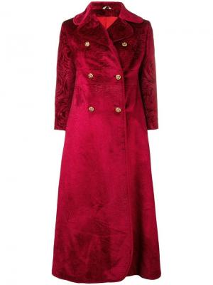 Двубортное жаккардовое пальто 1960-х годов A.N.G.E.L.O. Vintage Cult. Цвет: красный