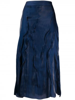 Фактурная юбка миди Kenzo. Цвет: синий