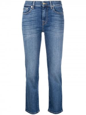 Прямые джинсы с завышенной талией 7 For All Mankind. Цвет: синий