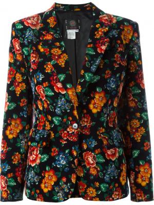 Пиджак с цветочным принтом Kenzo Pre-Owned. Цвет: черный