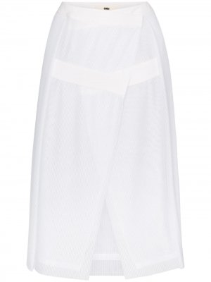 Плиссированная юбка с запахом 032c. Цвет: белый