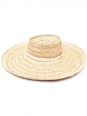 Соломенная шляпа с широкими полями Zimmermann. Цвет: нейтральные цвета