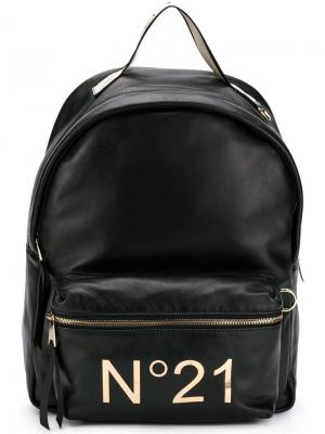 Рюкзак с логотипом по центру Nº21. Цвет: черный