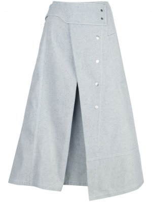 Джинсовая юбка в стиле тренча 3.1 Phillip Lim. Цвет: синий