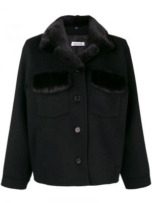 Короткое пальто на пуговицах P.A.R.O.S.H.. Цвет: черный