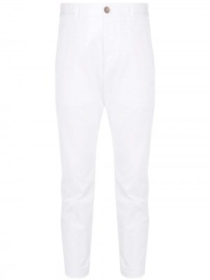 Укороченные брюки с логотипом Dsquared2. Цвет: белый