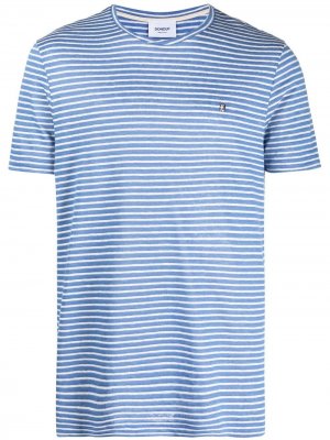 Полосатая футболка с вышитым логотипом Dondup. Цвет: синий