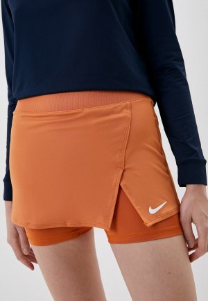 Юбка-шорты Nike. Цвет: оранжевый