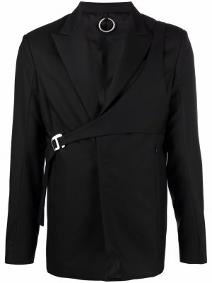 Пиджак с заостренными лацканами и пряжкой HELIOT EMIL. Цвет: черный