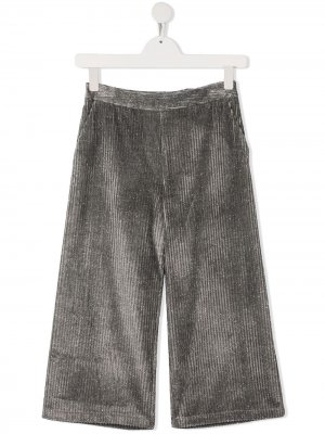 Вельветовые брюки широкого кроя Dondup Kids. Цвет: серый