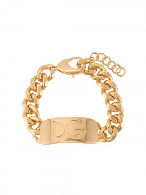 Цепочный браслет с гравировкой логотипа Dolce & Gabbana. Цвет: золотистый
