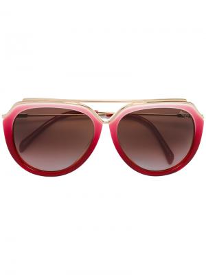 Солнцезащитные очки в крупной оправе Emilio Pucci. Цвет: красный