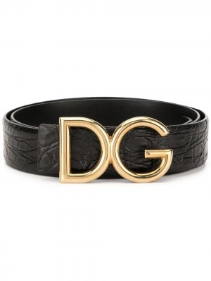 Ремень с логотипом DG Dolce & Gabbana. Цвет: черный